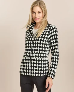 Fleecejacke mit Rautenmuster