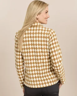 Fleecejacke mit Rautenmuster