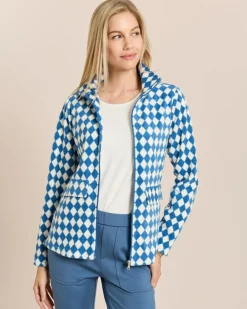 Fleecejacke mit Rautenmuster