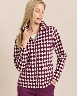 Fleecejacke mit Rautenmuster