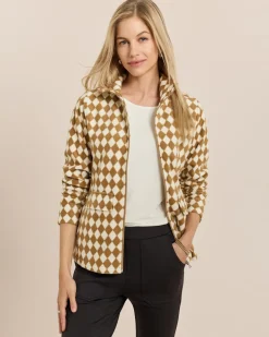Fleecejacke mit Rautenmuster