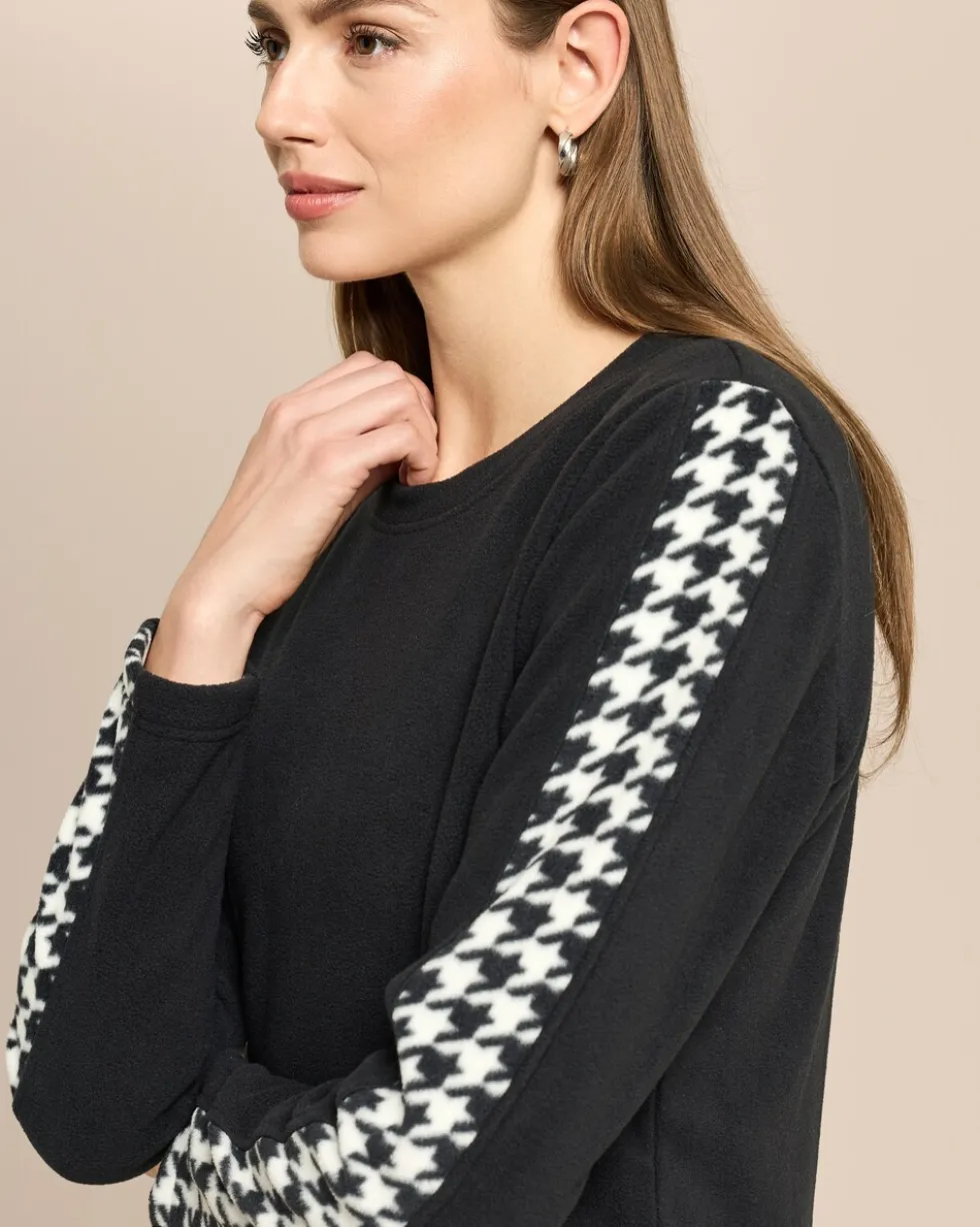 Fleeceshirt Hahnentritt