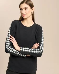 Fleeceshirt Hahnentritt