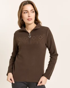 Fleece-Troyer mit Strass-Deko