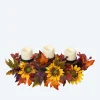 Gesteck mit 3 LED-Kerzen "Herbst-Sonnenblumen"