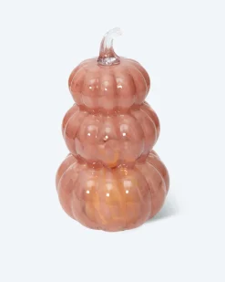 Glaskürbis mit LED-Kerze