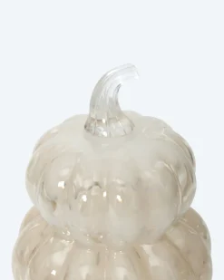 Glaskürbis mit LED-Kerze