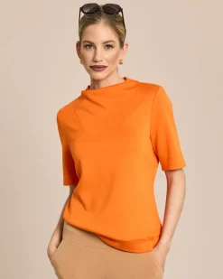 Halbarm-Shirt mit lockerem Kragen