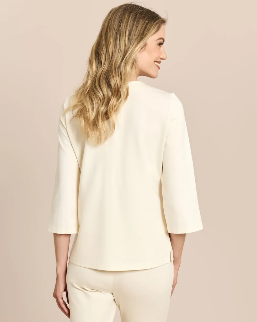 Halbarm-Shirt mit V-Ausschnitt