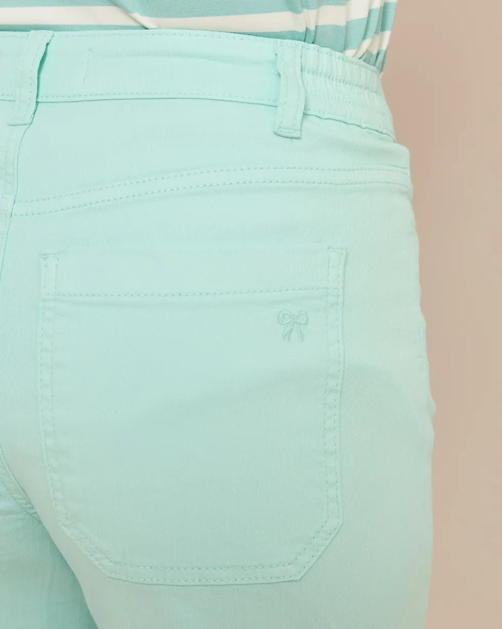 Hose mit weitem Bein und Stickerei