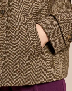 Jacke im Fischgratdesign