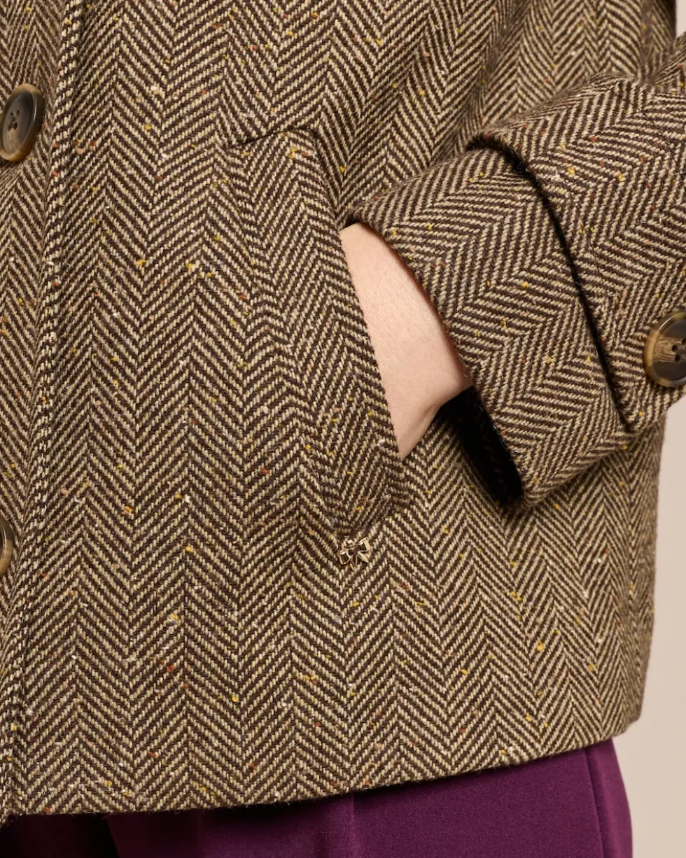 Jacke im Fischgratdesign