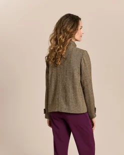 Jacke im Fischgratdesign