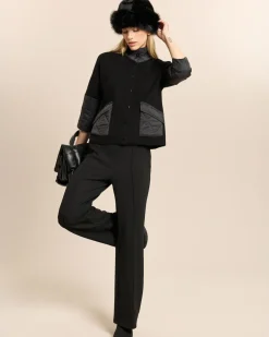 Jacke im Materialmix