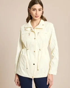 Jacke in Karo-Struktur mit Ziernähten