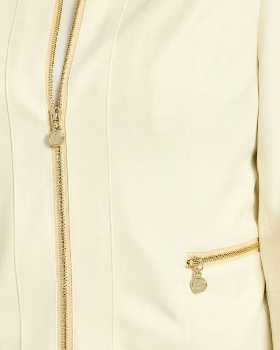 Jacke in Velourleder-Optik