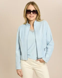 Jacke in Velourleder-Optik