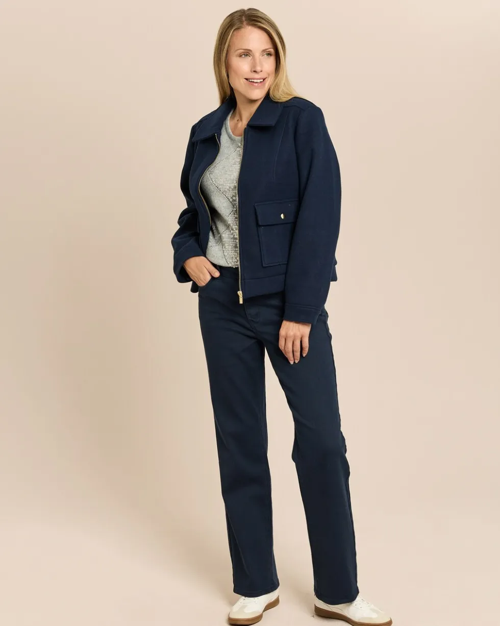 Jacke in Woll-Optik Boxy-Form