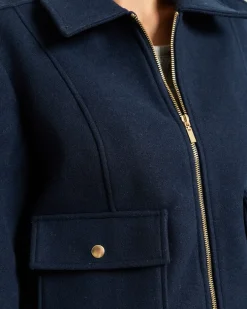 Jacke in Woll-Optik Boxy-Form