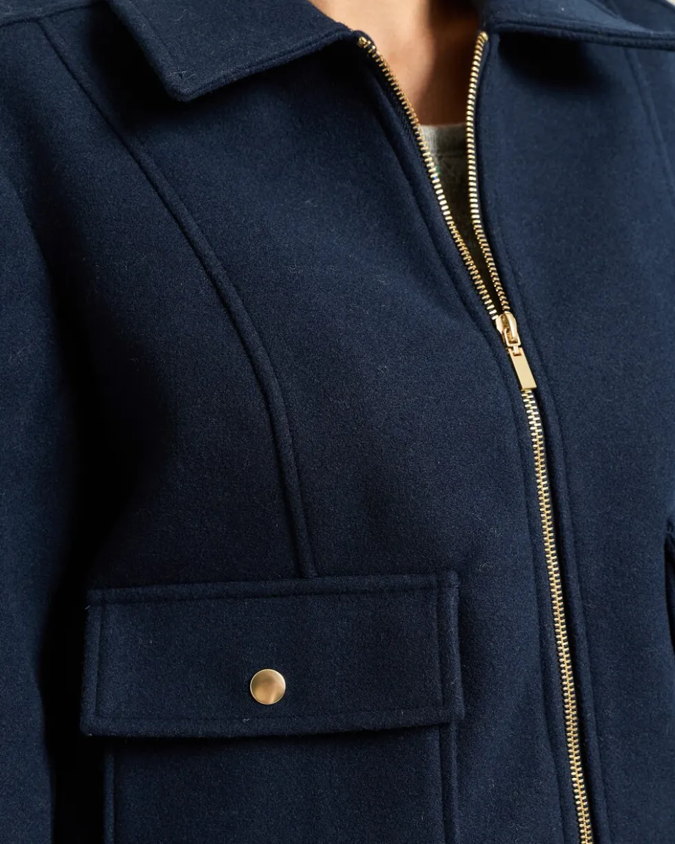 Jacke in Woll-Optik Boxy-Form