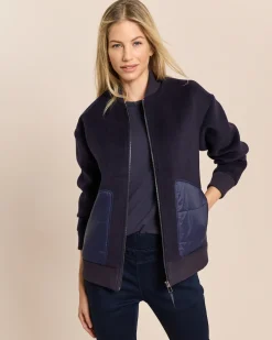 Jacke in Wolloptik mit Stepptaschen