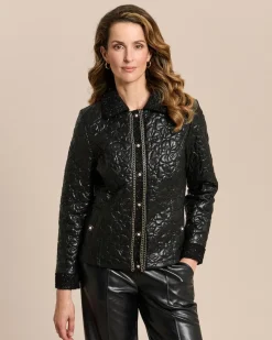 Jacke mit geprägtem Lederimitat