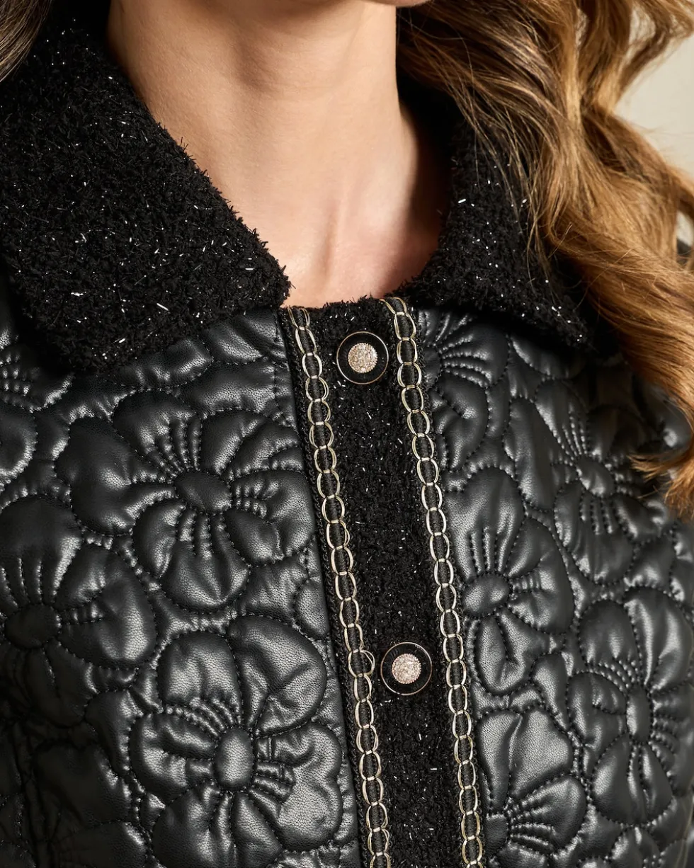 Jacke mit geprägtem Lederimitat