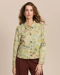 Jacke mit Metallicgarn und Tiermuster