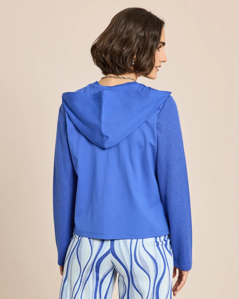 Jacke mit Reversdetail und Kapuze