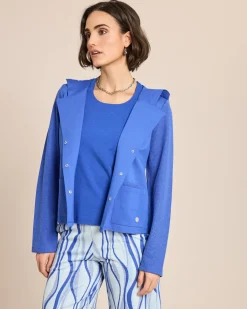 Jacke mit Reversdetail und Kapuze