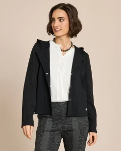 Jacke mit Reversdetail und Kapuze