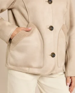 Jacke zum Wenden in Shearling-Optik