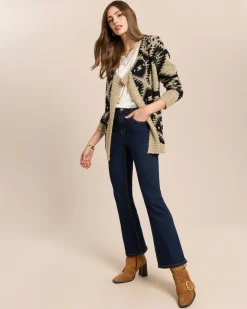 Jacquard-Cardigan mit Glanzgarn