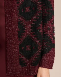 Jacquard-Cardigan mit Glanzgarn