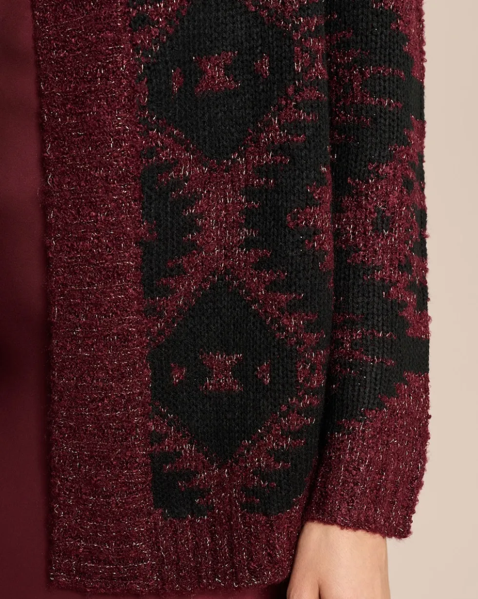 Jacquard-Cardigan mit Glanzgarn