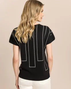 Jacquard-Pullover kurzarm