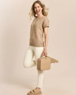 Jacquard-Pullover kurzarm