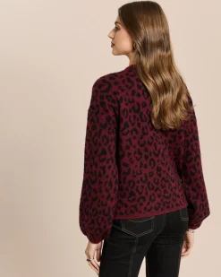 Jacquard-Pullover mit Seitenschlitzen