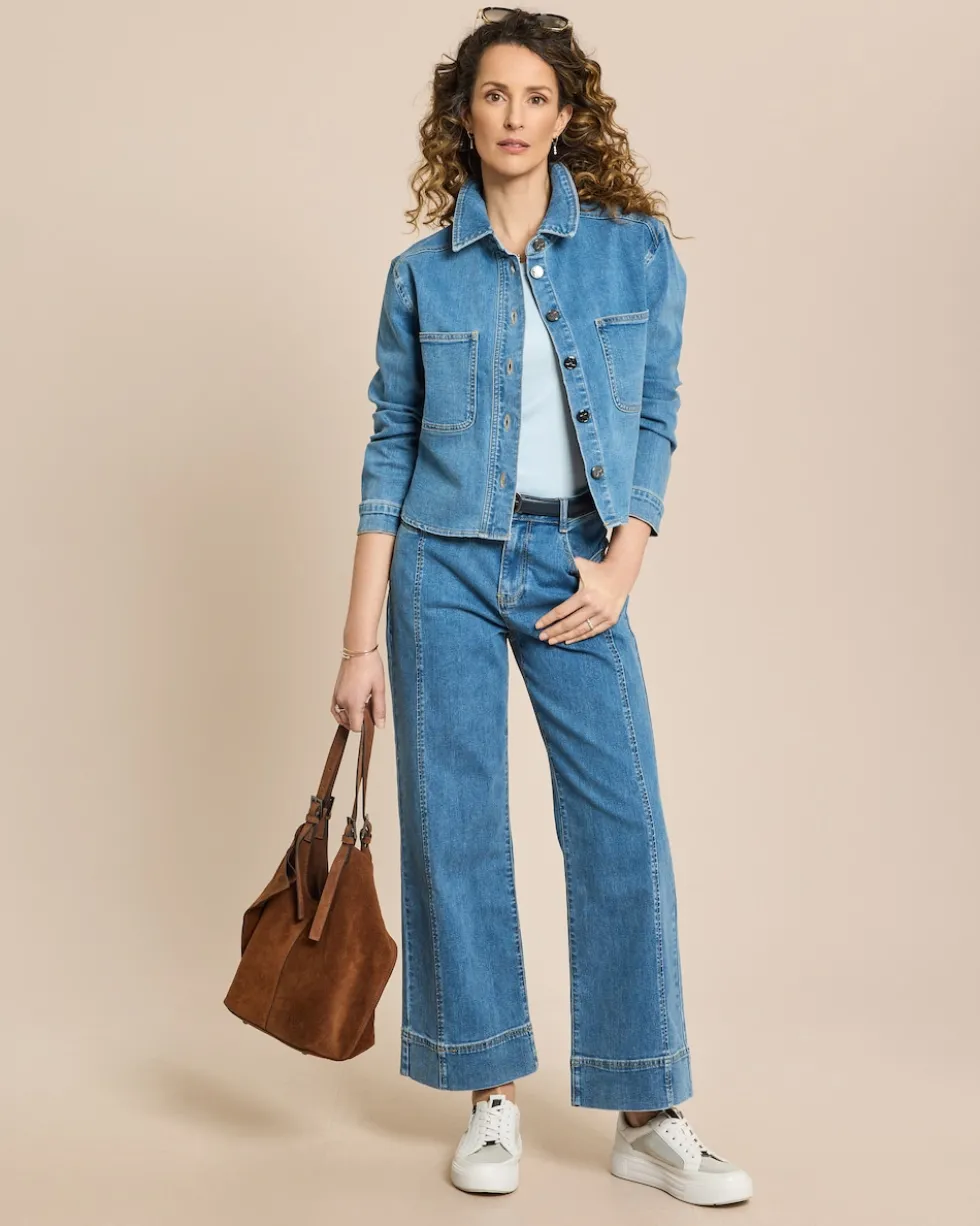 Jeanshose mit Teilungsnaht