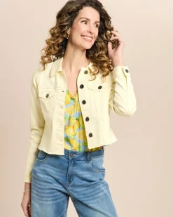 Jeansjacke mit ausgefranstem Saum