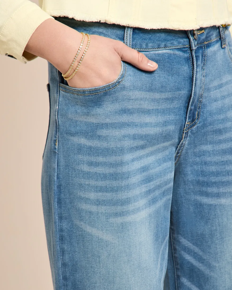 Jeans mit breitem Saumabschluss