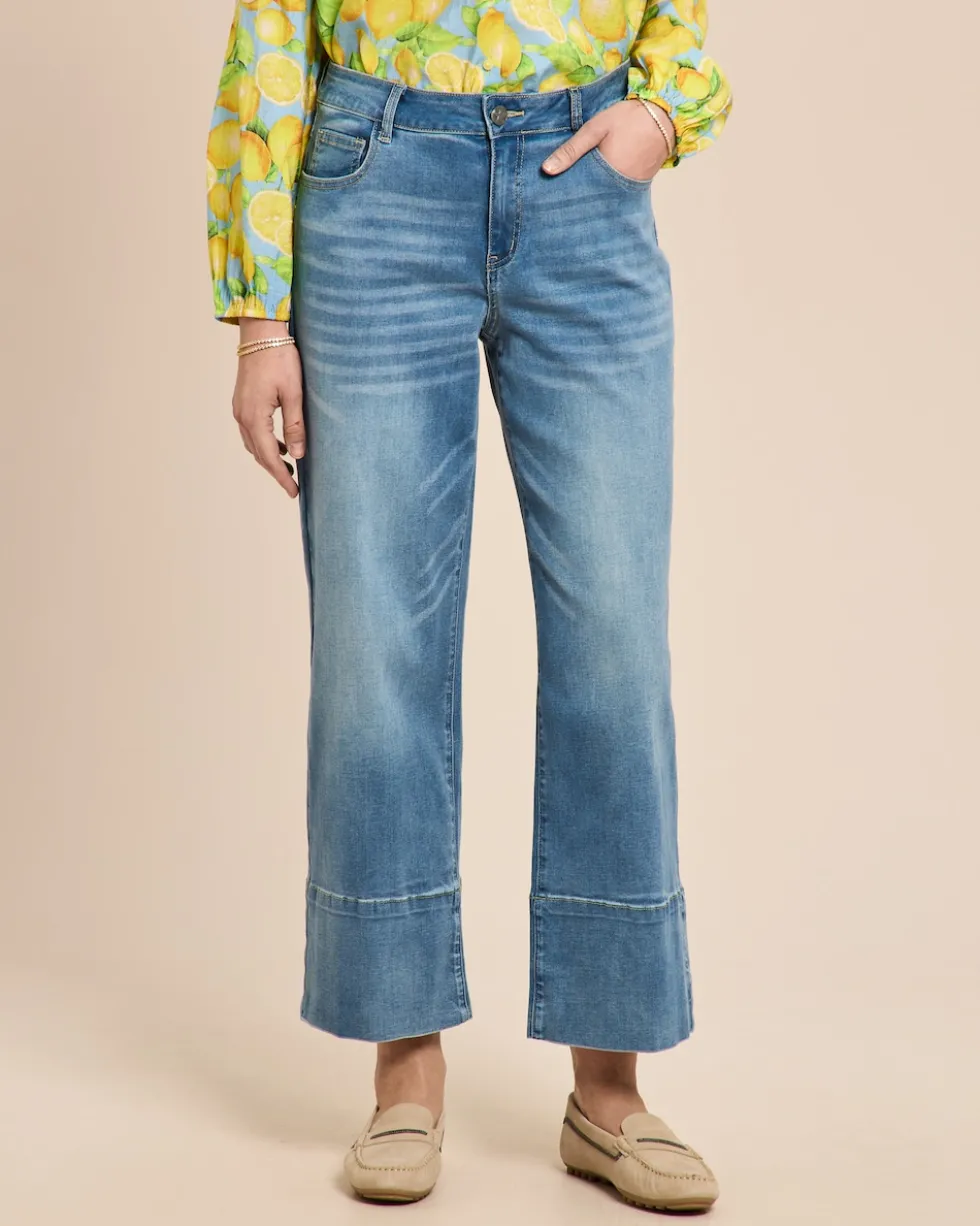 Jeans mit breitem Saumabschluss