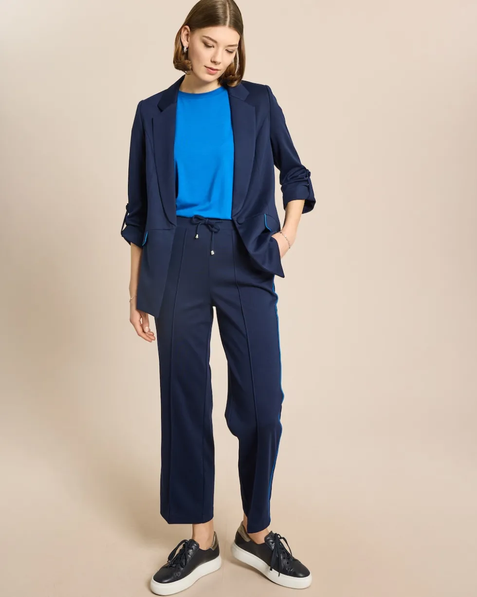 Jersey Blazer mit Paspeldetails