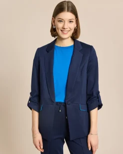 Jersey Blazer mit Paspeldetails