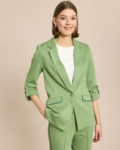 Jersey Blazer mit Paspeldetails