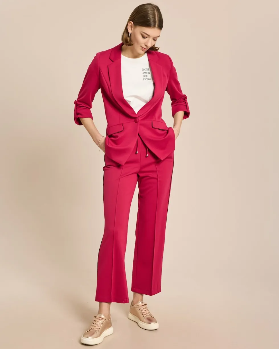 Jersey Blazer mit Paspeldetails