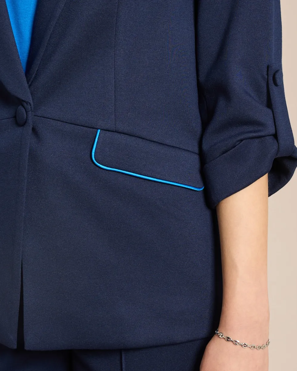Jersey Blazer mit Paspeldetails