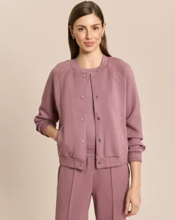 Jersey Blouson mit Metallic Garn