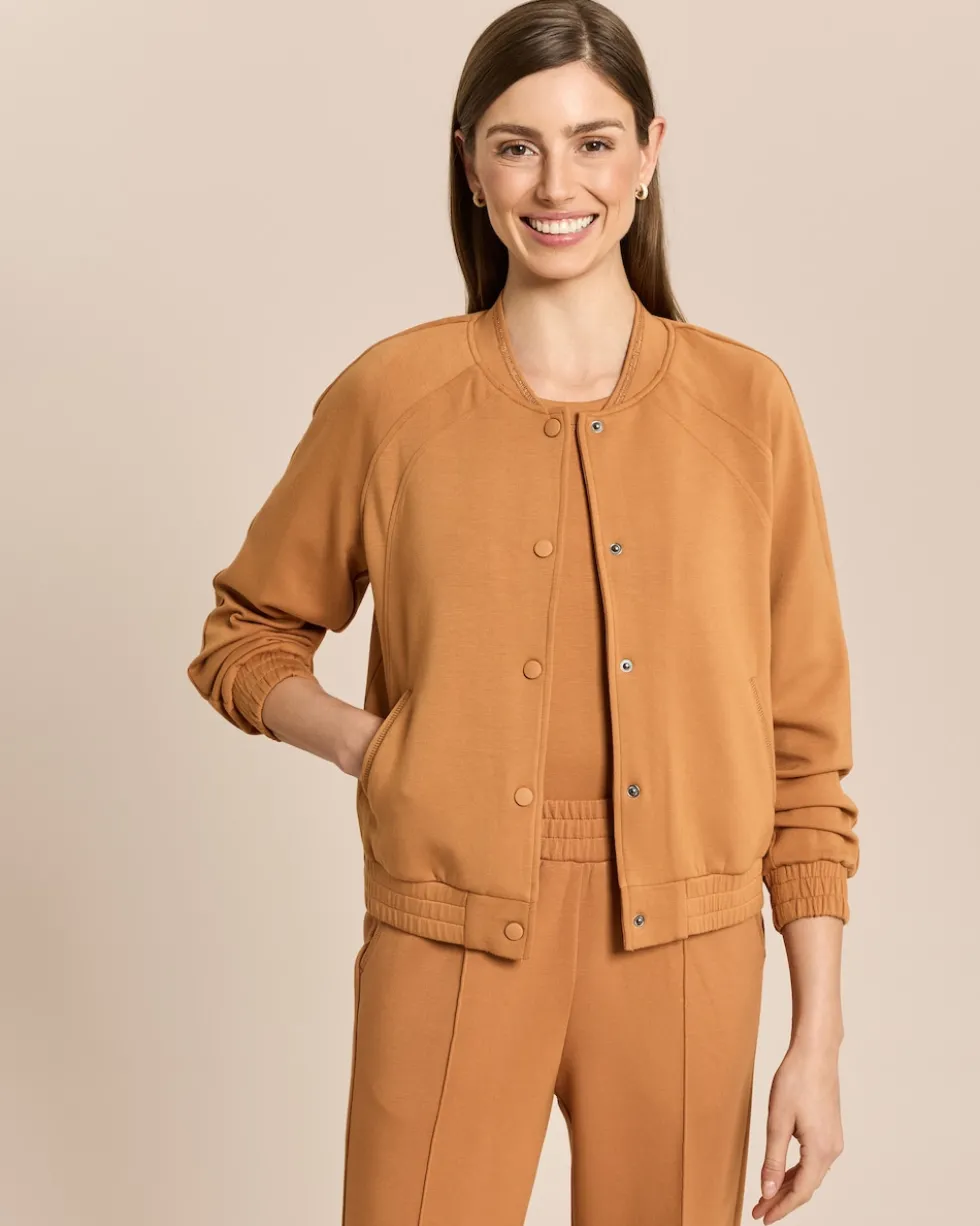 Jersey Blouson mit Metallic Garn
