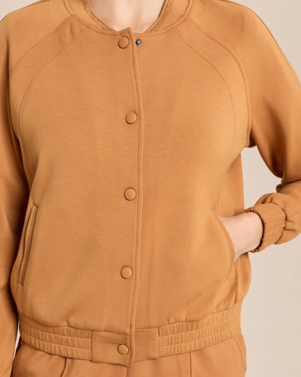 Jersey Blouson mit Metallic Garn